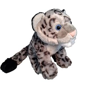 Wild Republic Snow Leopard Plush 12" Stuffed Animal Blue Eyes Cuddlekins Cub